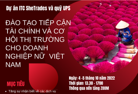 Cục Xúc tiến thương mại (XTTM) triển khai khóa đào tạo trực tuyến “Tiếp cận tài chính và cơ hội thị trường cho doanh nghiệp nữ Việt Nam”.