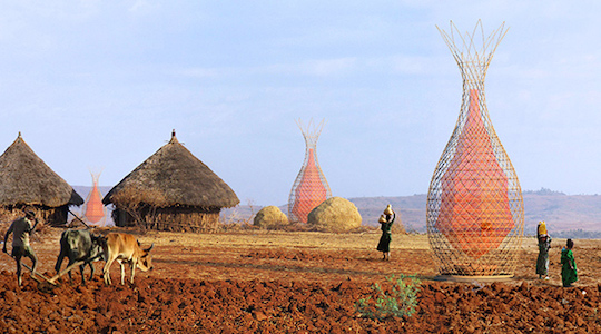 Tre và Tháp lưới thu hoạch nước từ không khí