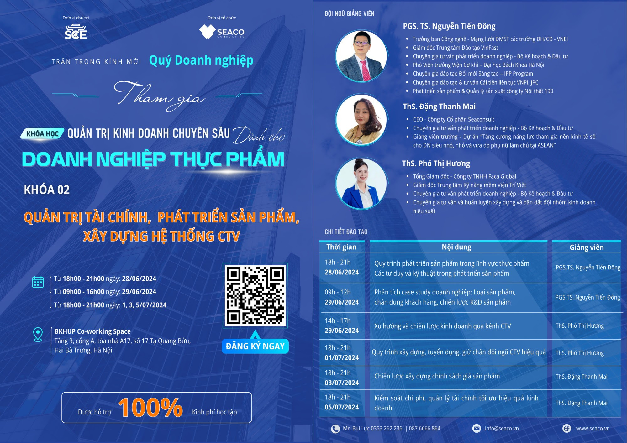 Tuyển sinh Khóa đào tạo #02: “Quản trị tài chính, phát triển sản phẩm và xây dựng hệ thống cộng tác viên dành cho doanh nghiệp thực phẩm”