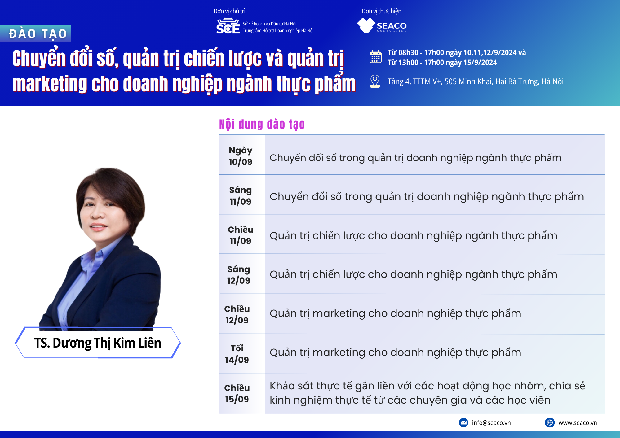 Khóa đào tạo “Chuyển đổi số, quản trị chiến lược và quản trị marketing là những yếu tố quan trọng đối với doanh nghiệp ngành thực phẩm” số 04