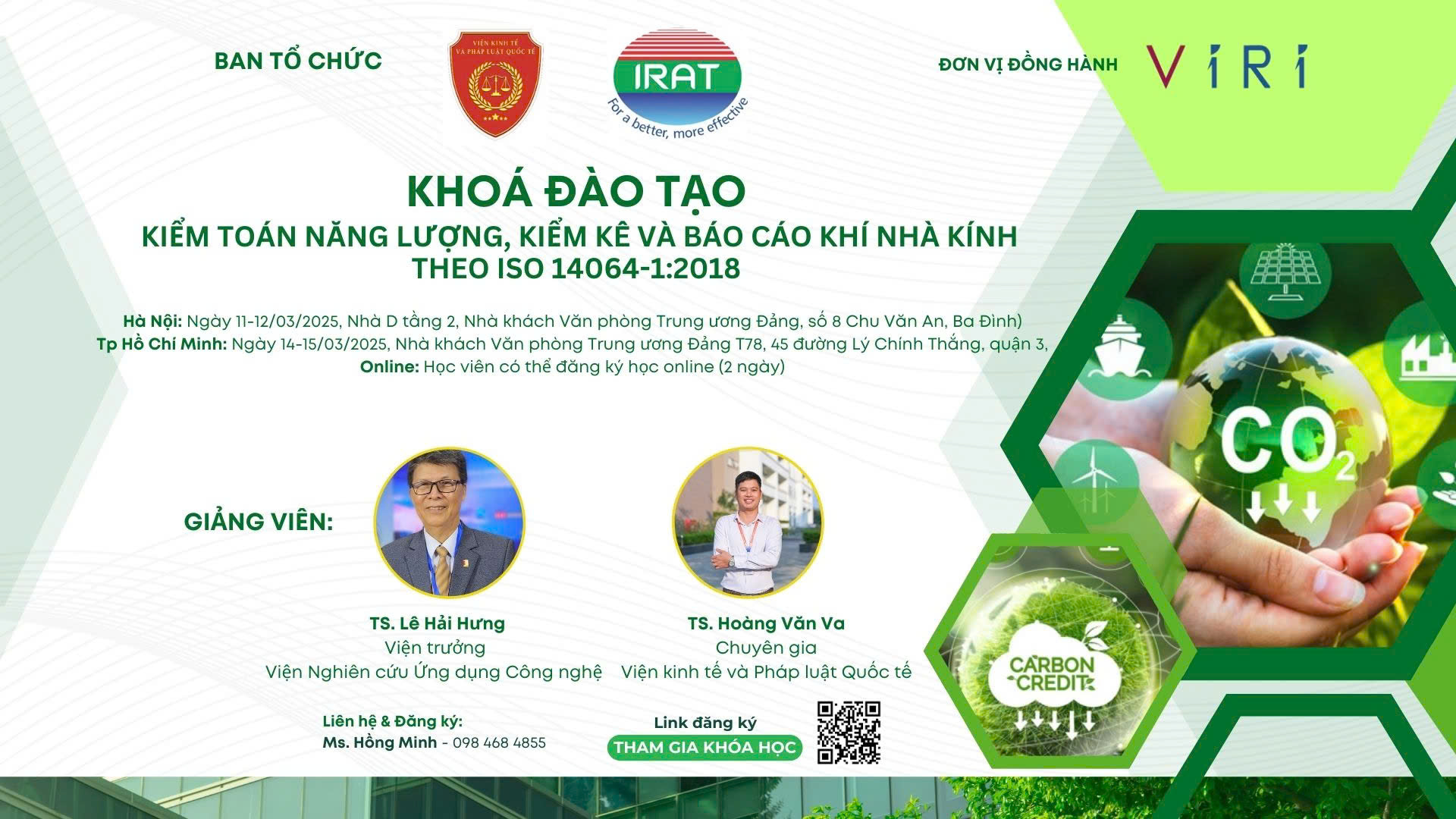KHÓA HỌC KIỂM TOÁN NĂNG LƯỢNG & BÁO CÁO KHÍ NHÀ KÍNH THEO ISO 14064-1:2018 – ĐĂNG KÝ NGAY!